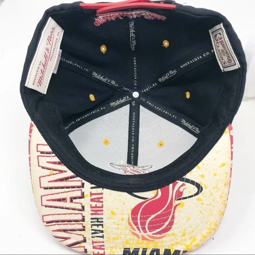 MIAMI HEAT Mitchell & Ness Hardwood Classics NBA Baseball Hat Cap